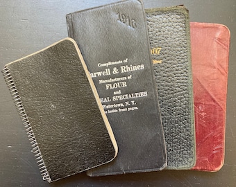 4 Vintage Notebooks, Notes, Lists, Handwritten Diaries, Interesting Old Notebooks, Handwriting, Collage, Art, Junk Journals