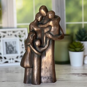 7th, 8th, 10th Anniversary Family of Five Portrait Bronze Gift, Birthday, Mother's Day, Father's Day FO5TCC image 7