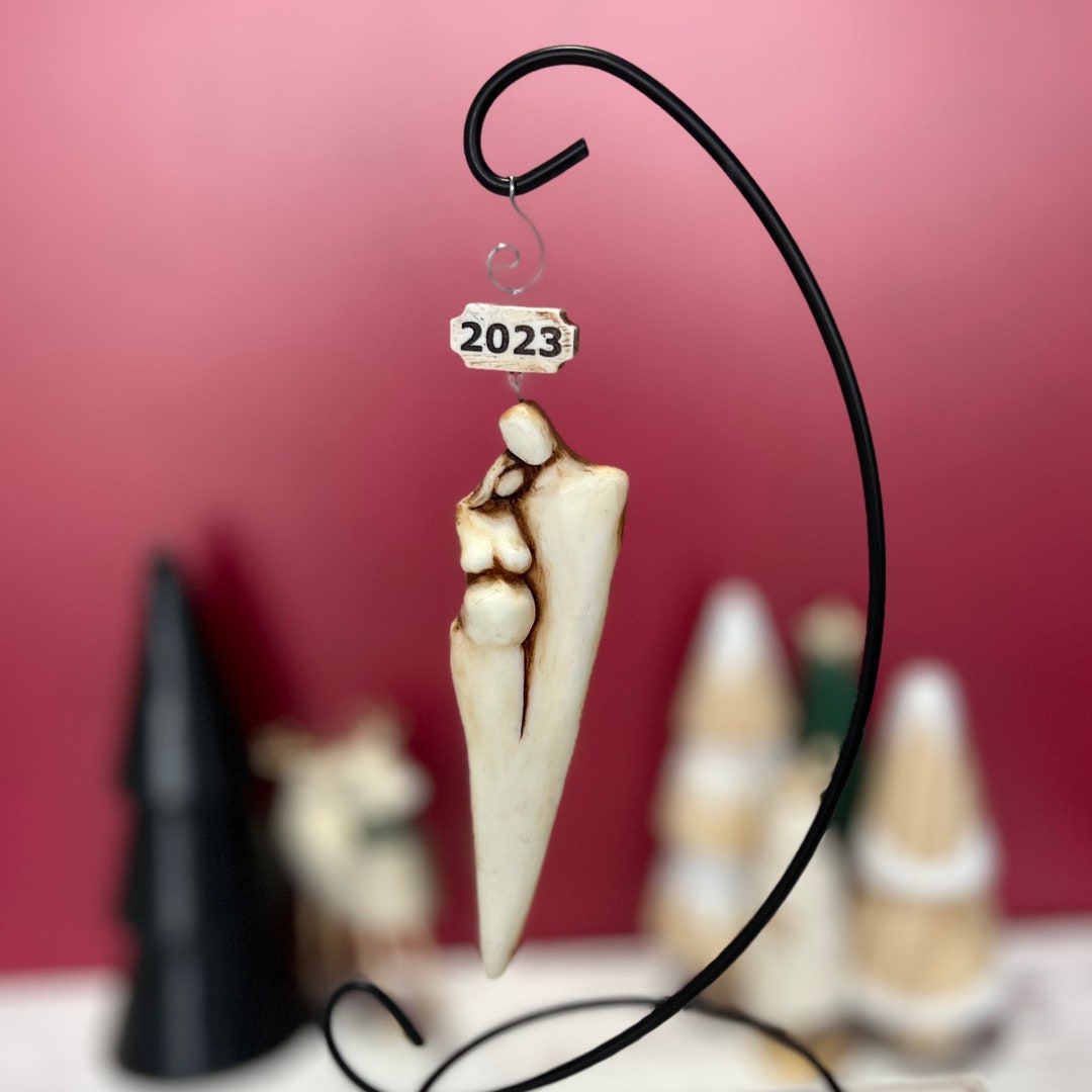 Modern Maternity Christmas Ornaments of a Expecting Couple Personalized