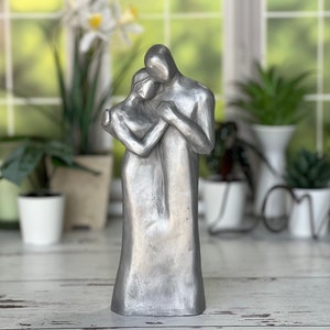 10 Year Anniversary Aluminum Sculpture , 25th Anniversary, 8th Bronze or 7th Copper Couple Figurine image 6