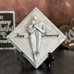 Happy 10 Year Anniversary Gift Aluminum Plaque, 10th Tenth Anniversary Gift for Men, 10 Anniversary Gift for Him, Gift for Her image 4