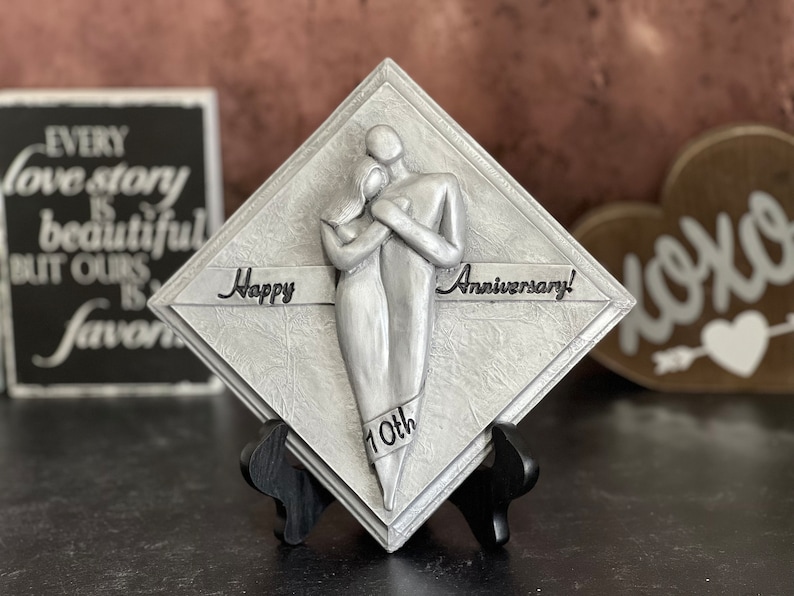 Happy 10 Year Anniversary Gift Aluminum Plaque, 10th Tenth Anniversary Gift for Men, 10 Anniversary Gift for Him, Gift for Her image 4