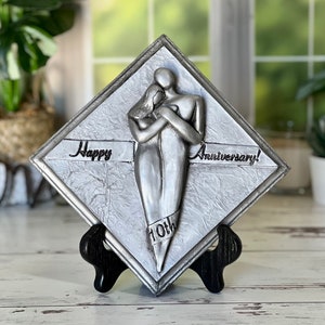 Happy 10 Year Anniversary Gift Aluminum Plaque, 10th Tenth Anniversary Gift for Men, 10 Anniversary Gift for Him, Gift for Her image 1