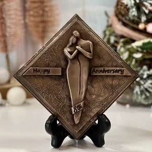 Achte Jahre Bronze Plakette, Geschenk zum 8. Hochzeitstag, Geschenk für Sie und Ihn