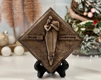 8th Anniversary Bronze Plaque, Anniversary Gift, Eighth Wedding Anniversary Gift for Him and Her