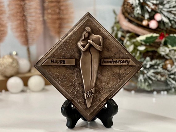 8th Anniversary Bronze Plaque, Anniversary Gift, Eighth Wedding