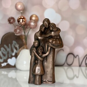 7th, 8th, 10th Anniversary Family of Five Portrait Bronze Gift, Birthday, Mother's Day, Father's Day FO5TCC image 8