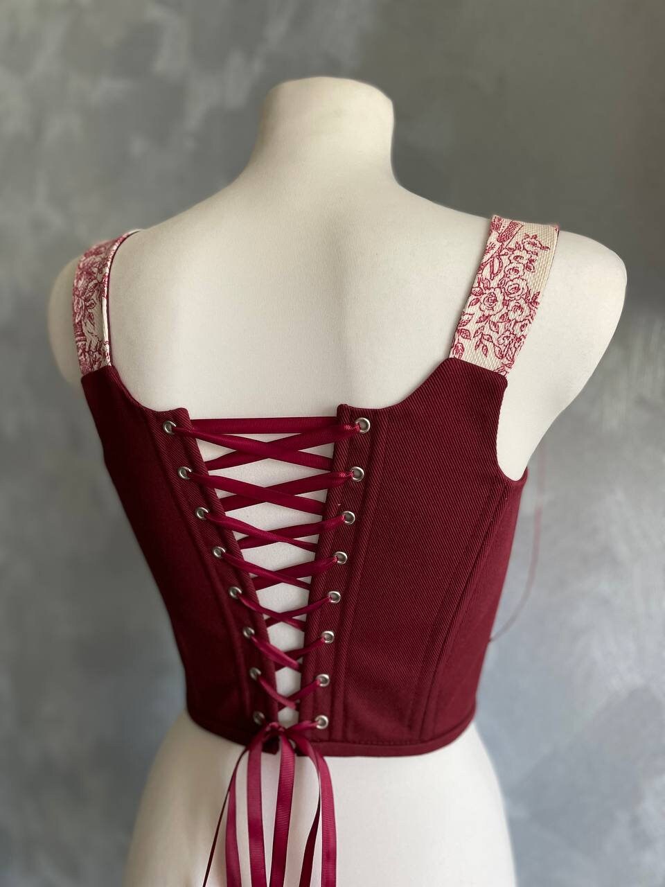 Toile De Jouy Corset Top: Renaissance Style Corset - Etsy