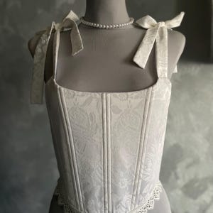 ウェディングコルセット、ジャカードコルセット、ルネッサンスコルセット、プラスサイズコルセット、ソフトホワイトのレースビディス付きコルセット、プリンセスコルセット、ブライダルコルセット