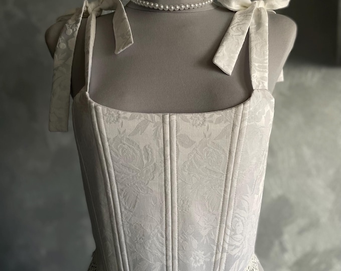 Renaissance Corset, Double Lace Corset, Corset Top, Handmade Corset