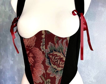 Corset burgundy, Renaissance corset, Plus Size corset, corset top