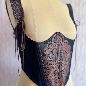 Сorsage, Corset, Corset Belt, Renaissance bodice, Underbust Corset, renaissance corset for dress, Dark Blue