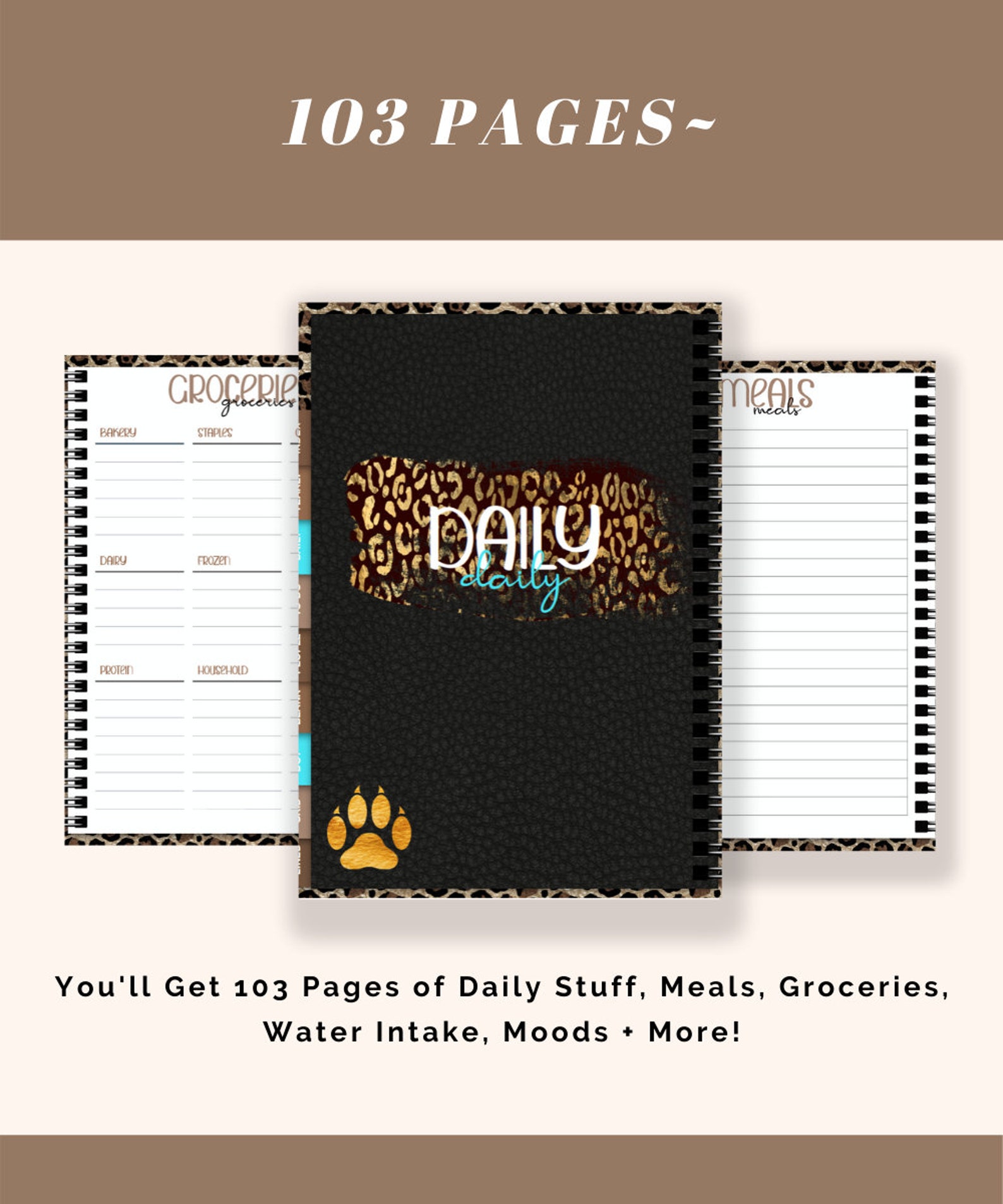 Leopard Planner Leopard Print Digital Planner Leopard Print Etsy