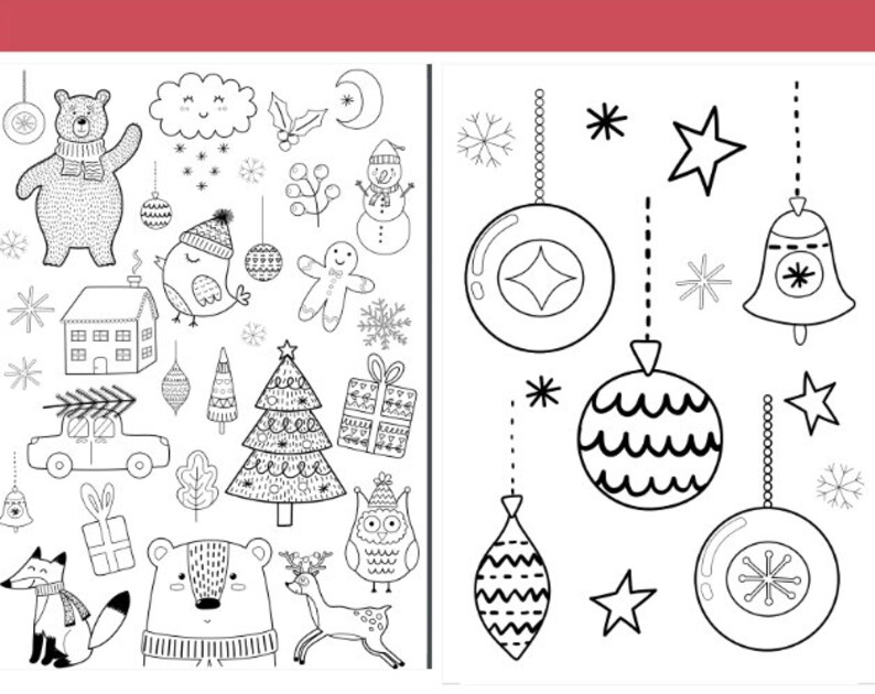 PLR Coloring Pagesplr Christmas Coloring Book Commercial Etsy