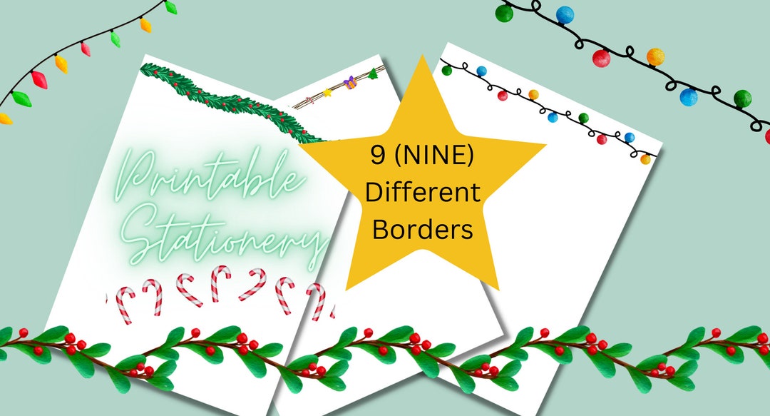 Printable Christmas Stationerycolorful Red And Green Etsy printable-christmas-stationerycolorful-red-and-green-etsy
