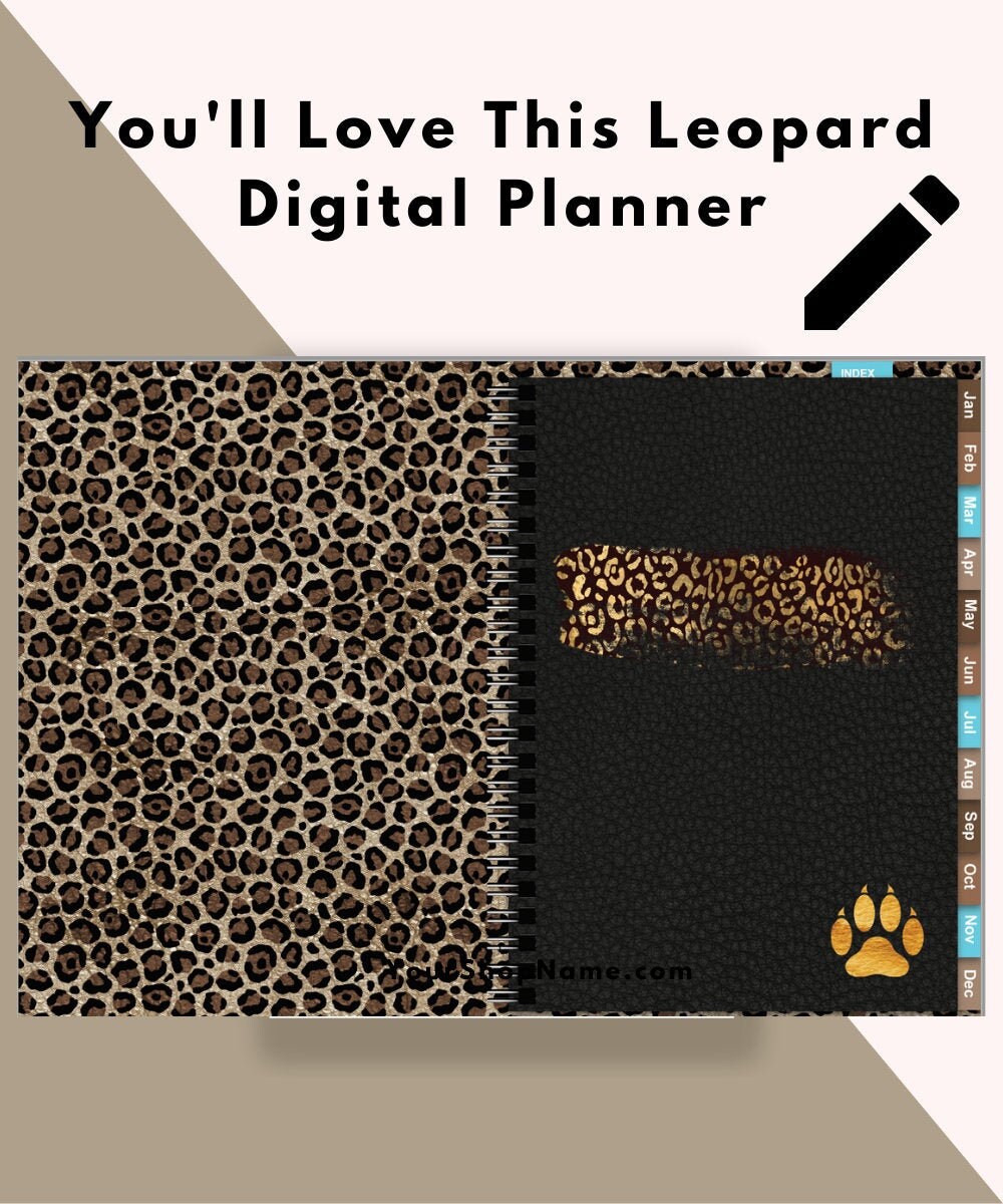 Leopard Planner Leopard Print Digital Planner Leopard Print Etsy