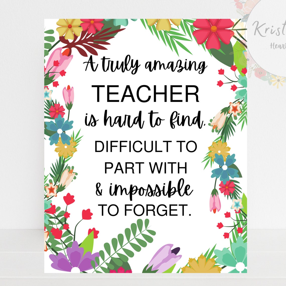 Teacher Appreciation Gift A Truly Great Teacher is Hard to Etsy