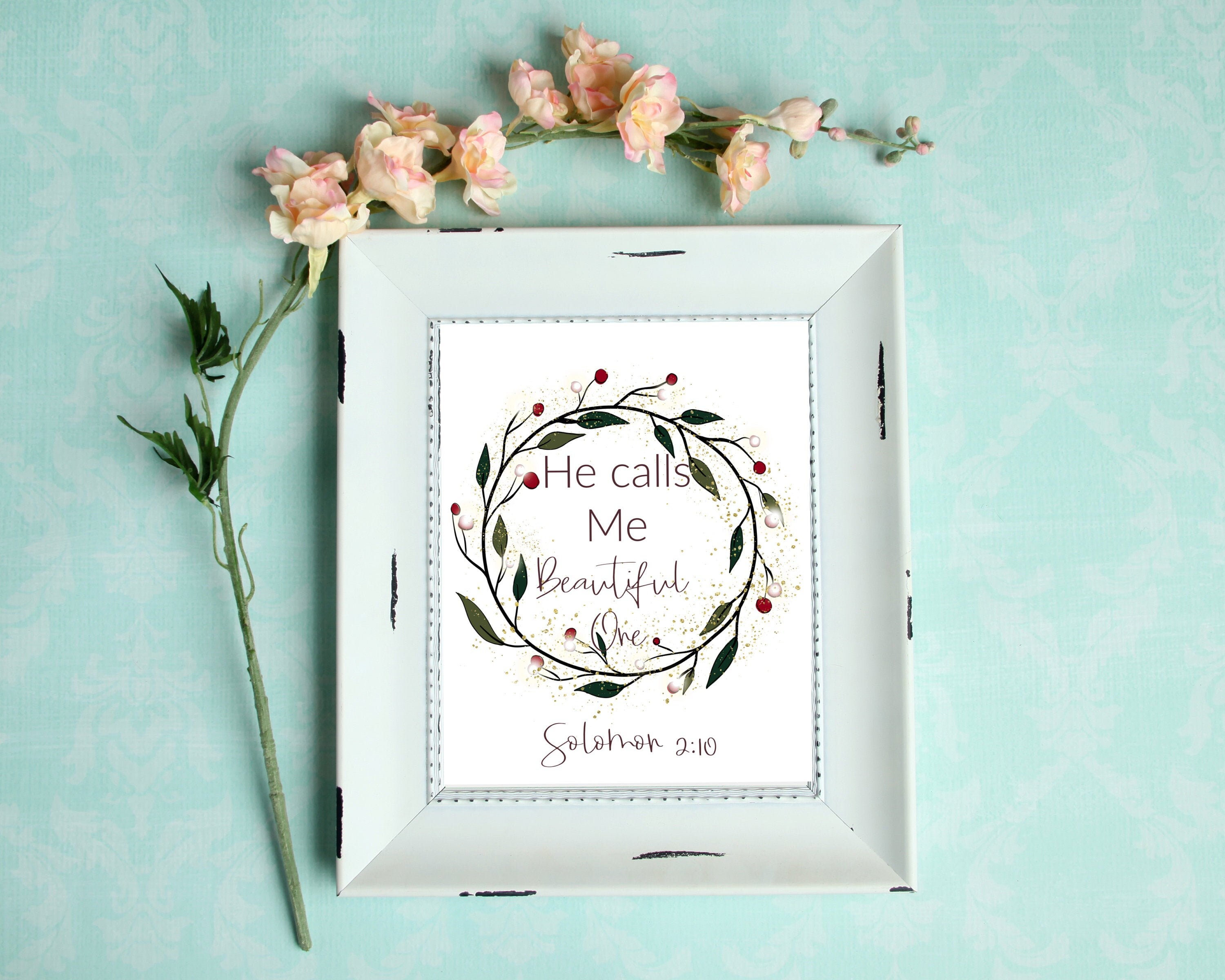 Art & Collectibles He Calls Me Beautiful One Sol Printable Scripture ...