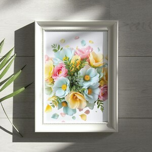 Pink Peonies print, modern colorful peony art, abstract summer flowers poster, large printable wall art, maximalist floral, peony wall art