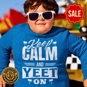Vintage Style Ucey Keep Calm and Yeet On Kids Sweater Wrestling Fan Gift Uso YEET Kids Sweatshirt