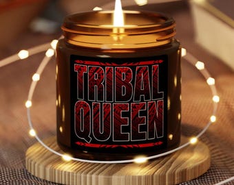 Tribal Queen Candle Custom Wrestling Gift Roman Reigns Bloodline Fan Gear WWE Style Personalized Merch Best Wrestling Presents Home Decor