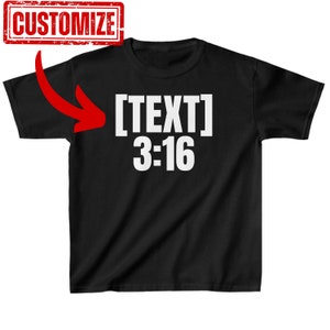 Puede incluir: Camiseta negra con texto blanco que dice "[TEXT] 3:16".