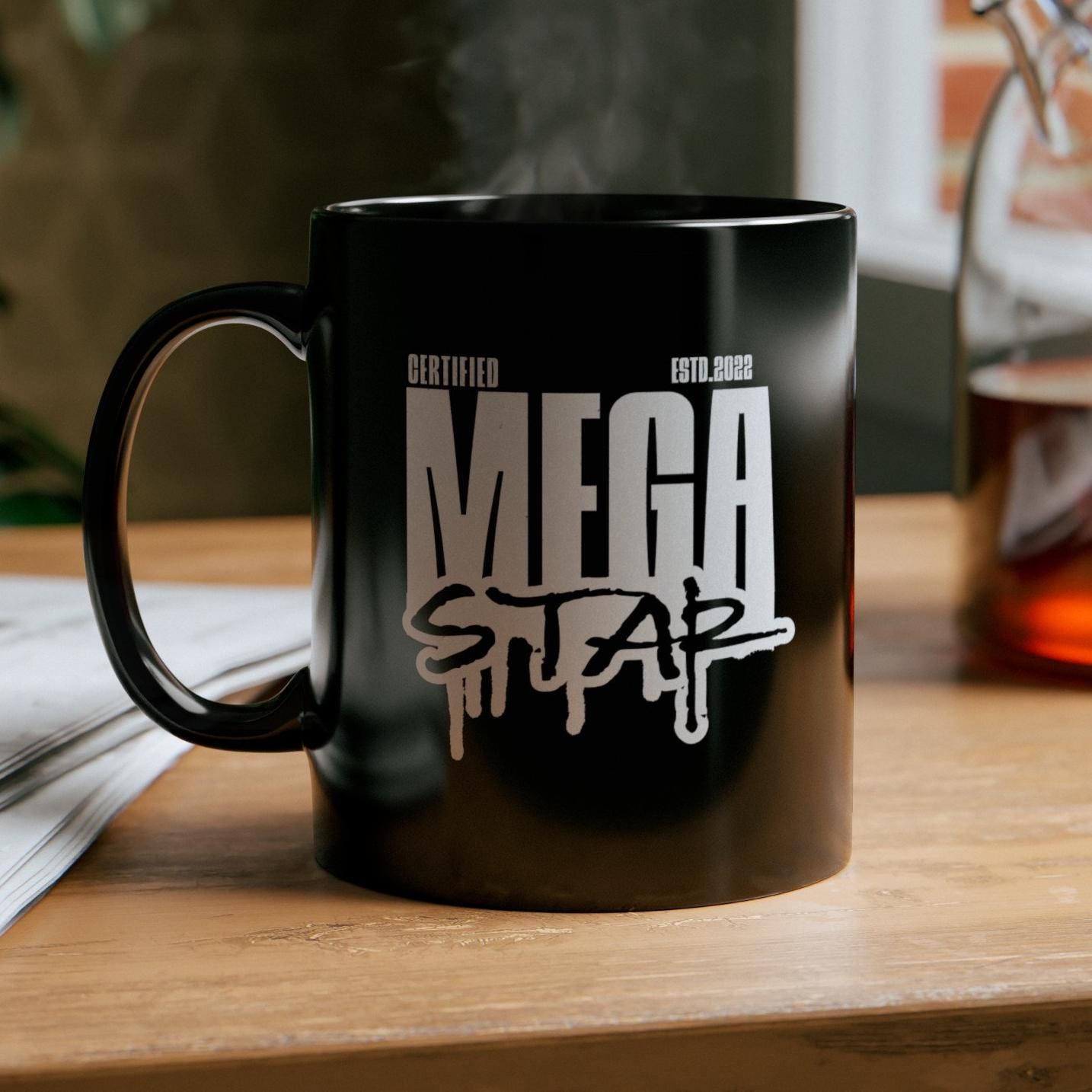 Vintage Style LA Knight Inspired Mug: Mega Star - Wrestling Fan Apparel
