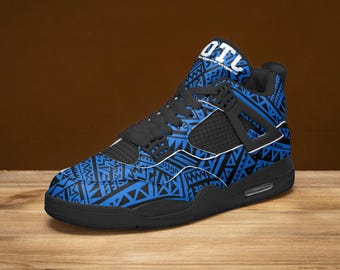 Zapatillas deportivas de Roman Reigns Blue Bloodline, personalizadas, de caña alta, para fans de la WWE. Zapatillas personalizadas para seguidores de Roman Reigns, regalo de lucha libre.