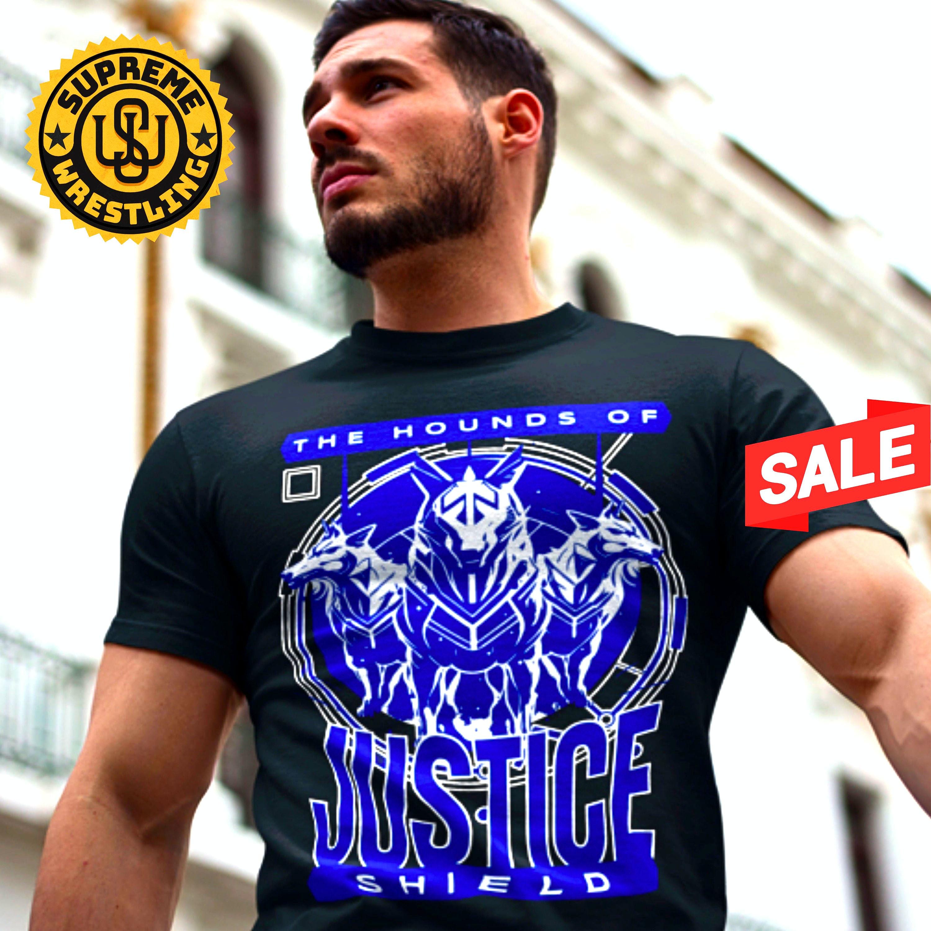 Vintage Style Shield Wrestling T-shirt | Wrestling Hounds of Justice Fan T- shirt - Etsy Canada
