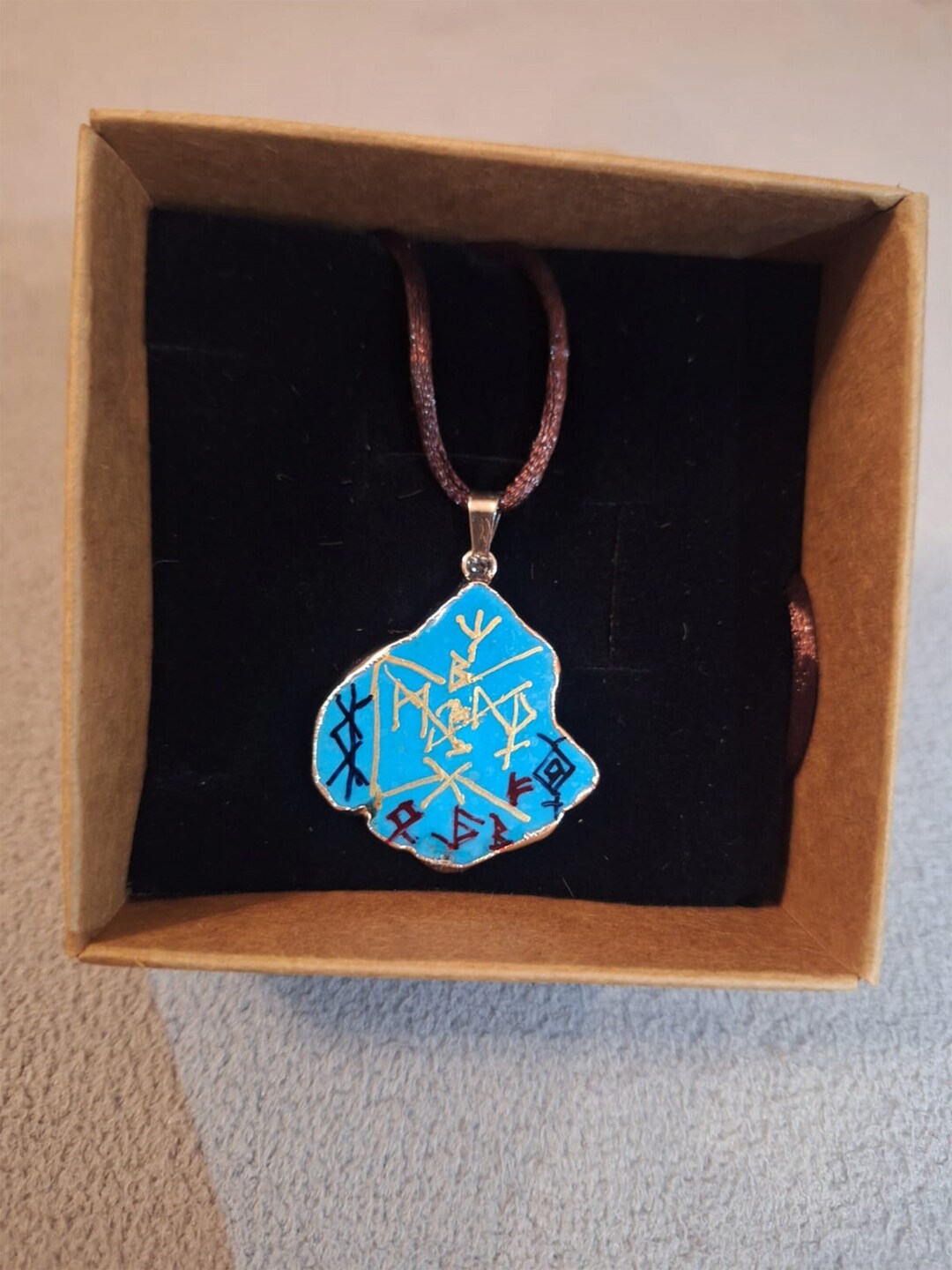 Turquoise Necklace, Rune Symbols for a Happy and Communicative ...