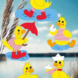 Fischer images de fenêtre canards pack de bricolage amusant pour créer votre propre décoration en papier et en carton photo