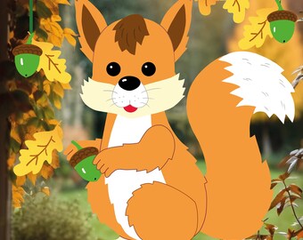Fischer window pictures squirrel craft kit made of cardboard and paper photo cardboard