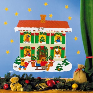 Fischer fenêtre photos artisanat paquet carton papier photo boîte ours maison