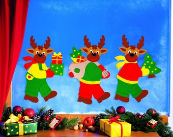 Fischer window pictures craft kit cardboard paper photo cardboard moose parade