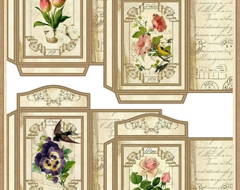 Vintage Seed Packet Envelopes Set for Cards, Gifts, Party Favors INSTANT DOWNLOAD Digital Printable