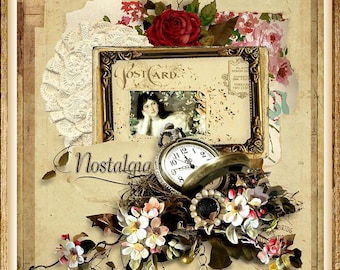 Heritage Moments Vintage Collage for Journals, Card, Crafts INSTANT DOWNLOAD Digital Printable