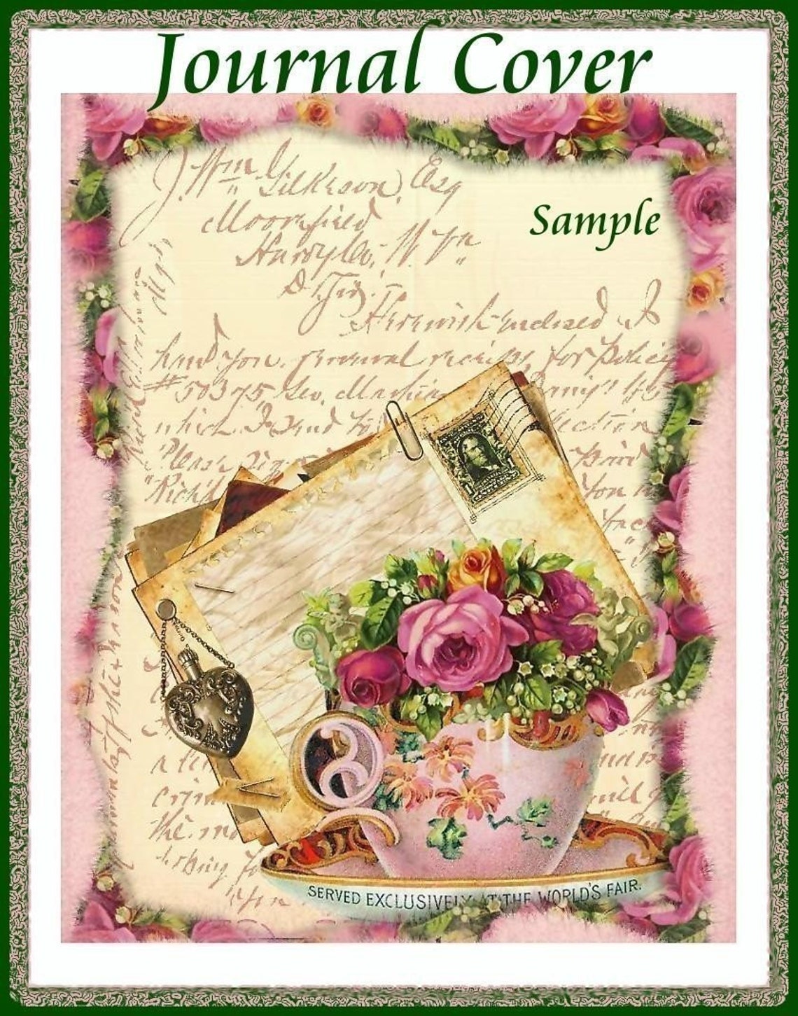 INSTANT DOWNLOAD Cottage Chic Tea Collage Journal Cover | Etsy