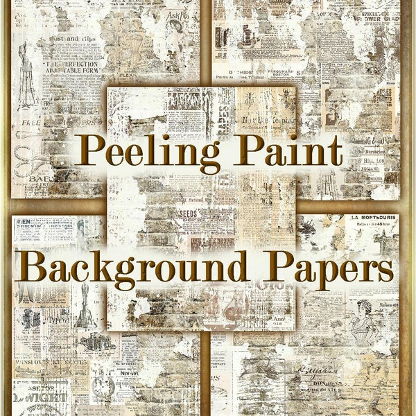 Peeling Paint Vintage Ephemera Hintergrundpapiere Set - Digital Printable - INSTANT DOWNLOAD