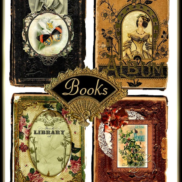 Junk Journal Vintage Alterd Art Book Covers Digital Printable INSTANT DOWNLOAD