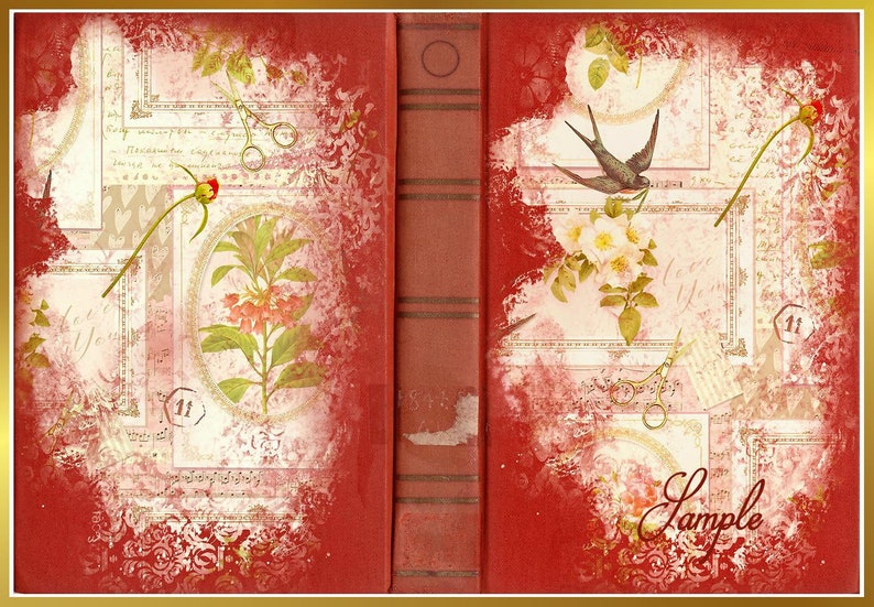 Vintage Journal Book Covers Set of 10 Digital Printable - Etsy