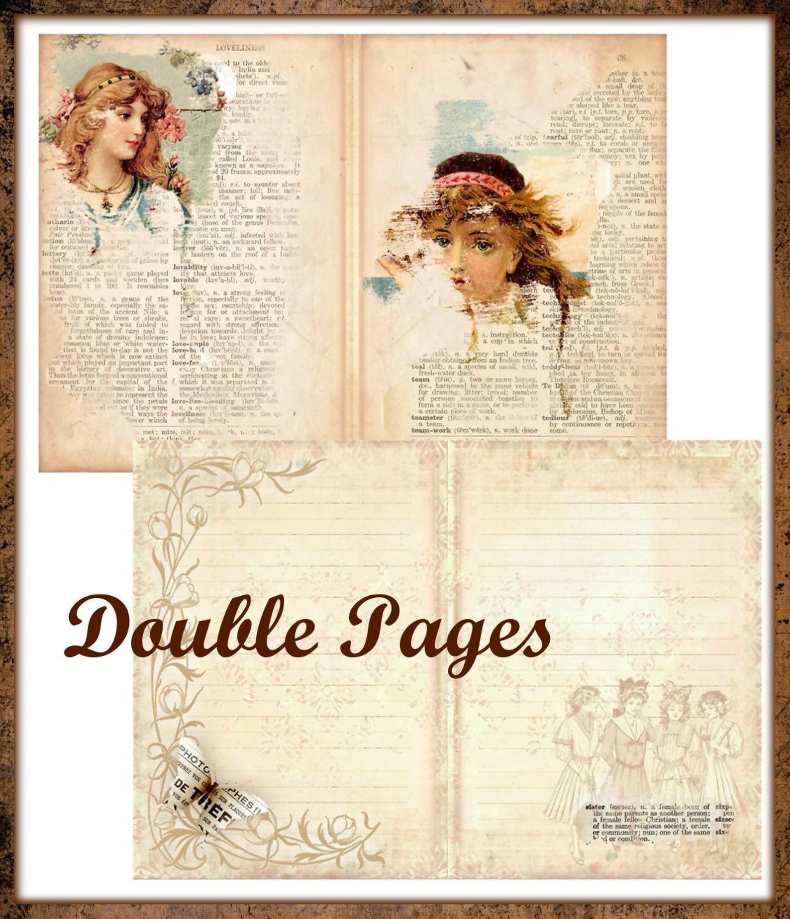 Defining Moments Vintage Dictionary Mini Book Junk Journal 22 Papers