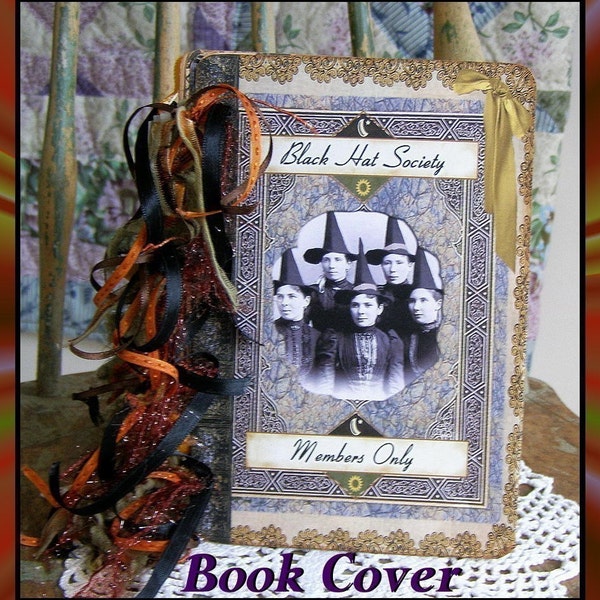 Black Hat Society Altered Art Board Book Project with Crafting Directions - Digital Printable - INSTANT DOWNLOAD