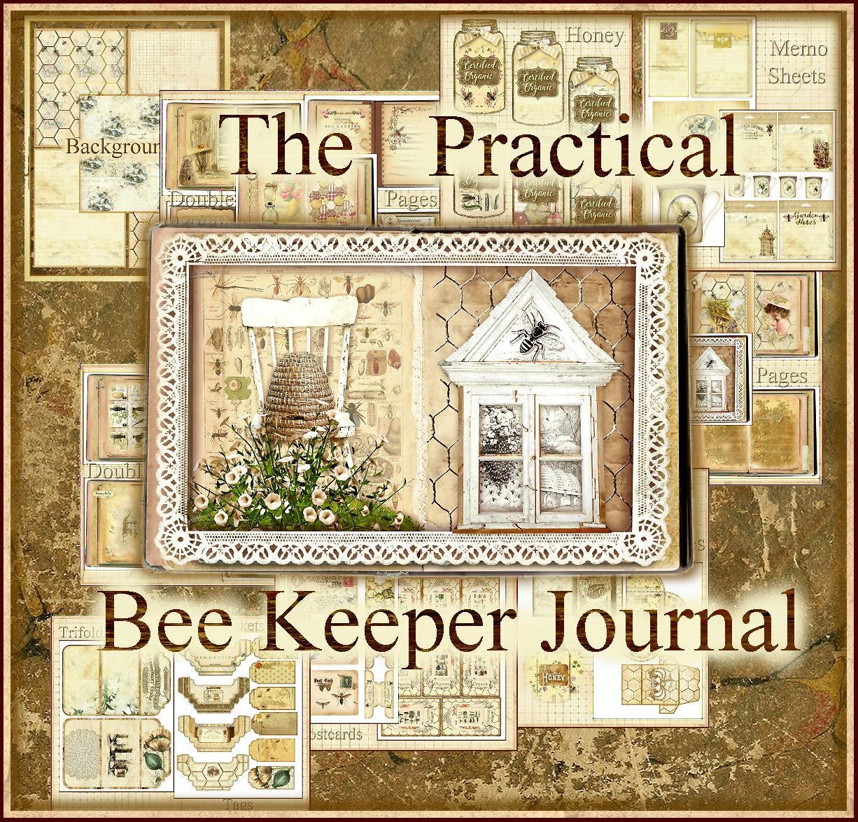 The Practical Bee Keeper Junk Journal Kit - Digital Printable - 5 Bac…