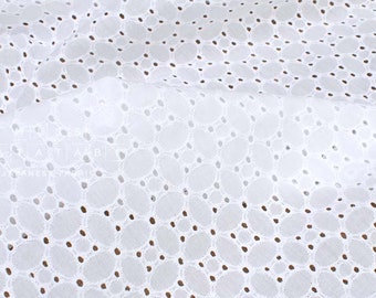 DEADSTOCK Japanese Fabric Embroidered Eyelet - bright white - 50cm