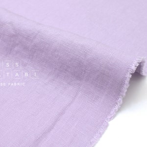 Japanese Fabric 100% washed linen - lilac 77 -  50cm