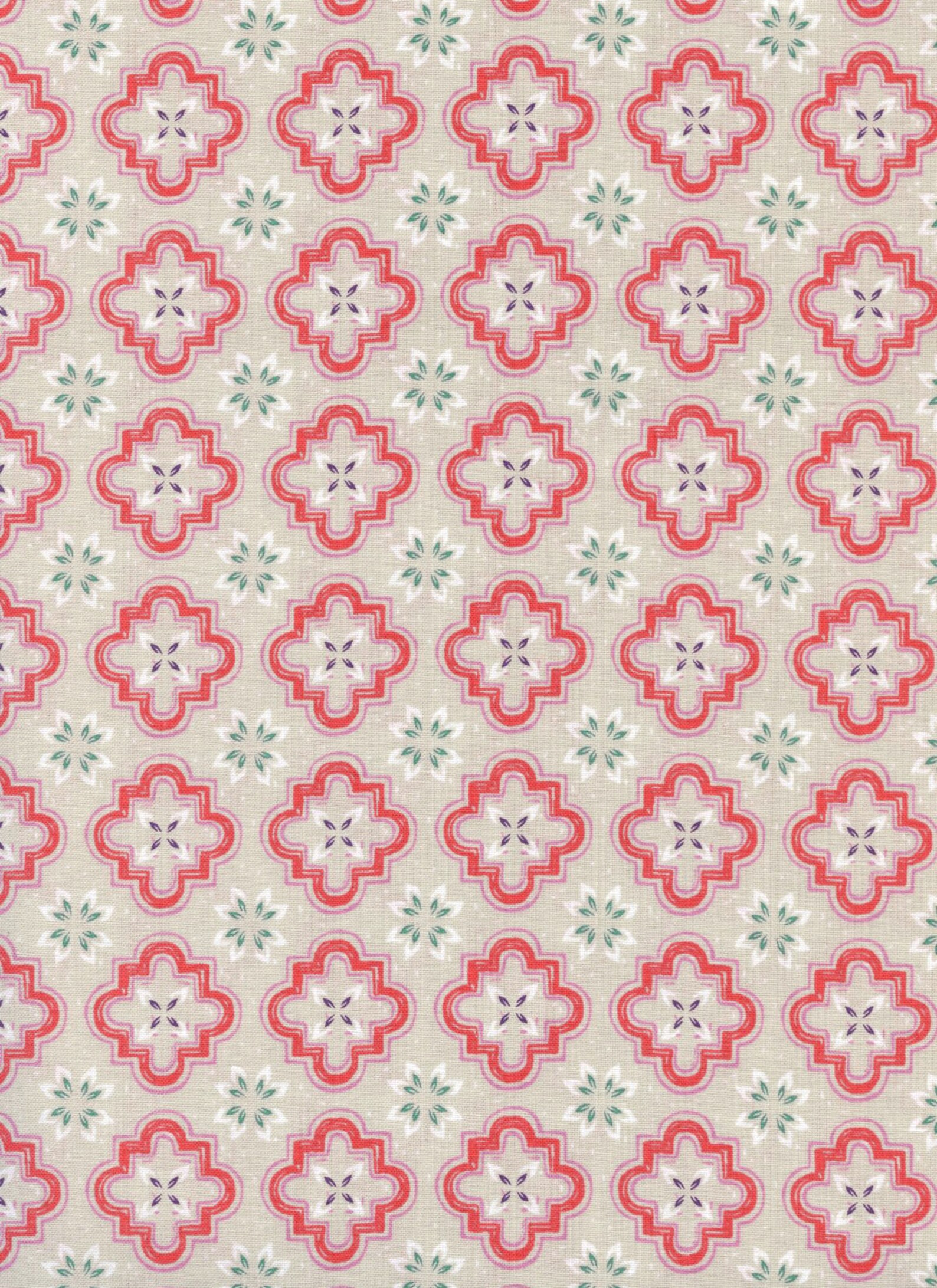 Cotton Steel Honeymoon porch tile coral 50cm Etsy