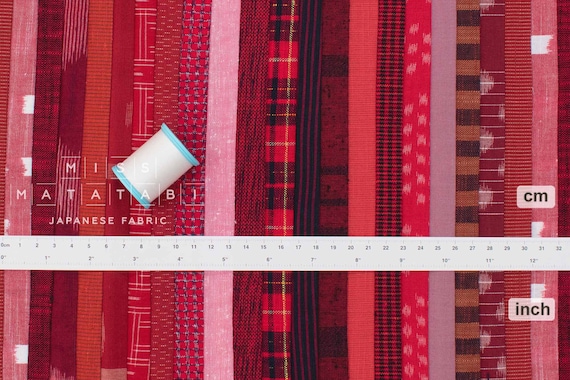 Japanese Yarn Dyed Rectangle Plaid in Pink/Red Japanese Yarn Dyed Rectangle Plaid in Pink/Red