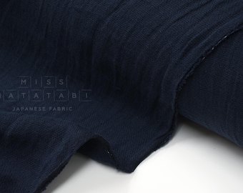 DEADSTOCK Japanese Fabric Shokunin Collection Azumadaki Linen - rich navy blue - 50cm