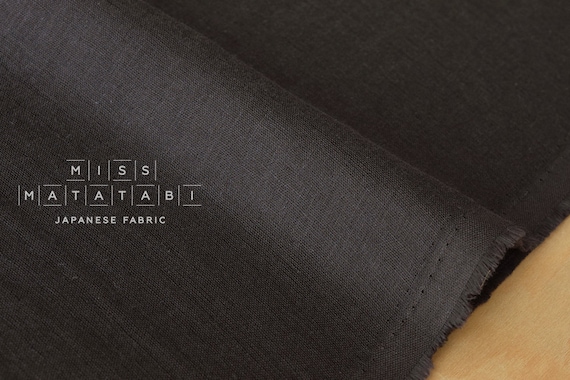 Japanese Fabric - Kobayashi solid double gauze - charcoal - 50cm