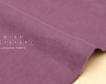 Japanese Fabric 100% brushed linen - mauve -  50cm